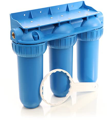 Naturewater NW-BR10B5 Filtre à eau potable à 3 étapes – 400 x 145 x 350 mm – 32,89 mm (1) – 360 l/h – avec Filtre à sédiments et bloc de charbon actif – Purification Filtration