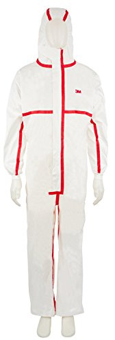 3M 4565S Tuta di Protezione, Tipo 4/5/6, Taglia S, Bianco/Rosso