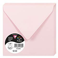 Clairefontaine 5658C - Packung mit 20 Umschläge Pollen, 140 x 140 mm, 120g, ideal für Einladungen und Korrespondenz, Rosa, 1 Pack