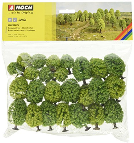 NOCH® Laubbäume, 25 Stück, 3,5-5 cm für Modelllandschaften, perfekt für Architekturmodelle und DIY-Projekte