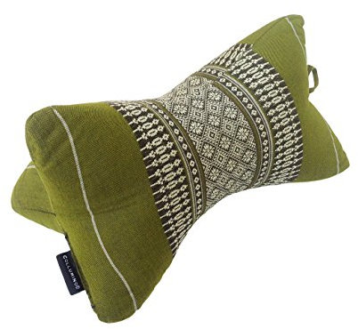 Collumino Traditional Thai Kapok Neck Support Pillow for Yoga Massage or Relaxation, Green