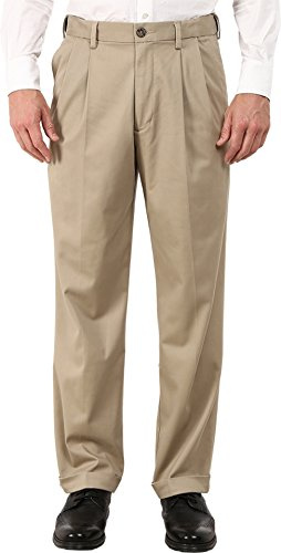 Dockers Men's Relaxed Fit Comfort Khaki Pants - Pleated, British Khaki, 38W x 32L