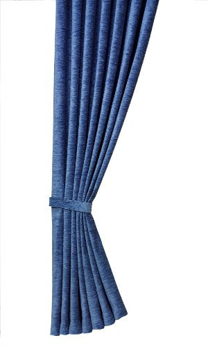 Georg Chr. Wirth Thermo Chenille Vorhang Kerstin unifarben, 357 g/qm Einzel Gardinenschal, mittelblau, 230X135