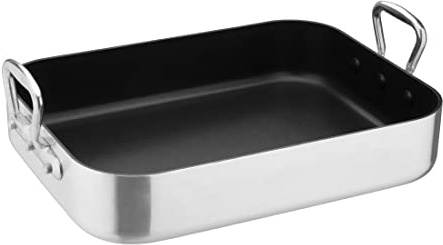Vogue Standard Non-Stick Teflon Roasting Pan - Classic Heavy Duty Rectangular Deep Roaster S365