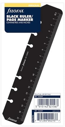 Filofax Persönliches Tagebuch Seiten Marker/Lineal - Schwarz - Kunststoff & Metall - Klassisch - 210 mm