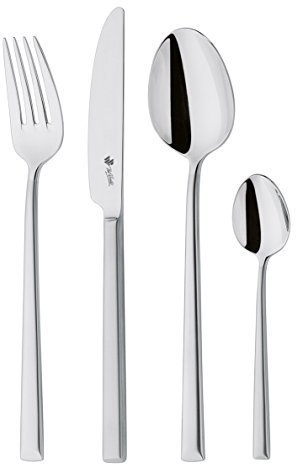 Paul Wirths Vivendi 1600 W11600510 - Cubertería (24 piezas, para 6 personas, acero inoxidable 18/10, satinado), acero inoxidable, plata, 24-teilig