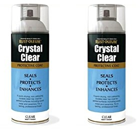 2 QTY Rust-Oleum Crystal Clear Matt Spray Paint Protective Top Coat - 400ml