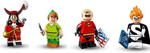 LEGO Captain Hook, Peter Pan, Mr. Incredible, and Syndrome Minifigures Disney