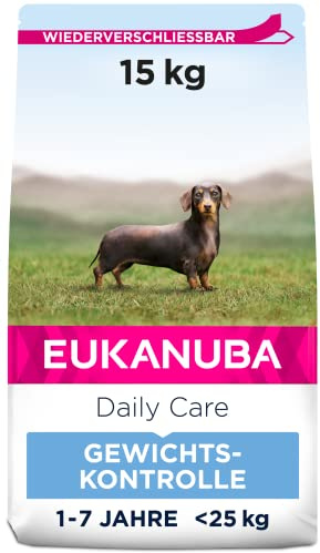 Eukanuba Weight Control Low Fat Complete Dry Dog Food for Adult Small and Medium Breeds with Chicken 15 kg