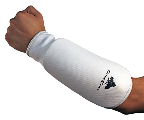 Cloth Forearm Guard Taekwondo, Martial Arts, MMA Forearm Protective Gear Protector for Sparring (Black/White; Child Small to Adult XL) (White, M)