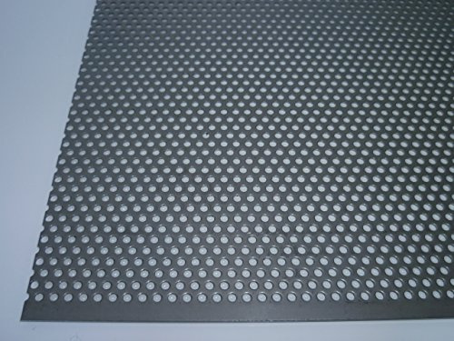 B&T Metall Lochblech 25x60cm | Edelstahl, V2A, 1,0mm stark, Rund-Lochung Ø 3mm versetzt RV 3-5 | Industriell, Silber