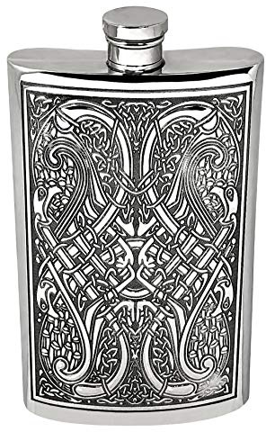 English Pewter Company 8oz Celtic Design Pewter Hip Flask [CEL153]