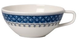 Villeroy und Boch Casale Blu Teetasse, 240 ml, Premium Porzellan, Weiß/Blau