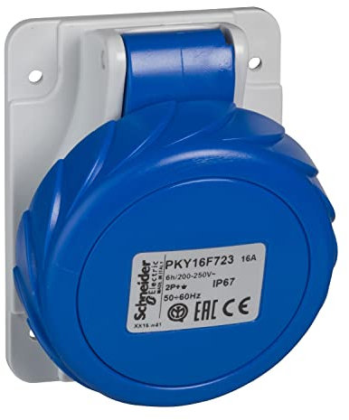 Schneider Electric PKY16F434 Clavija de panel angulada PK Patrika conexión 16 A IP44 380 V 3P+T 50-60 Hz