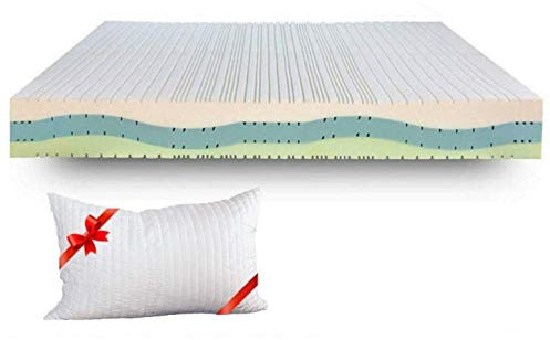 EVERGREENWEB - Materasso Singolo 80x190 in MEMORY FOAM Alto 20 cm Ortopedico con DISPOSITIVO MEDICO, Lastra Waterfoam AIR 7 Zone DOPPIO LATO Estivo Invernale Tessuto Sfoderabile