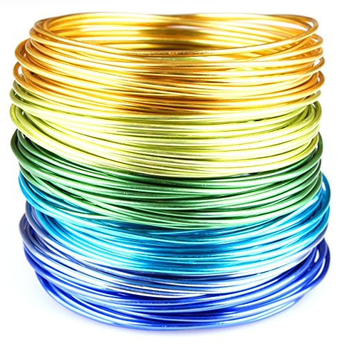 Creacraft Basteldraht Schmuckdraht Set 30m Cool Summer | 6 Farben, 30m (5m je Farbe) | Aluminium-Draht für Kunsthandwerk und Basteln | Ø 2mm