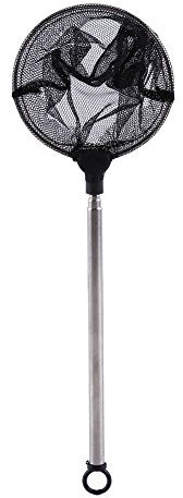 Yosoo Aquarium Kescher Netz Teleskopkescher Fischerkescher Fischernetz Raubfischkescher Kescher mit Teleskoparm für Fische Garnelen (Rund)