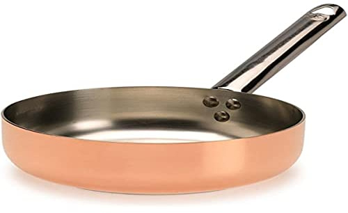 Pentole Agnelli, ALCU111PI24, Padella con 1 Manico tubolare inox e fondo Induzione, Rame stagnato, Rame
