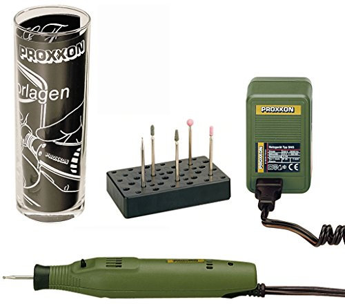 Proxxon 28635 Gravier-Komplett-Set mit Probierglas inkl. GG12 / GG 12, Zubehör und Koffer