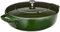 STAUB Gusseisen Bräter, Chistera Tropfenstruktur im Deckel für optimale Befeuchtung/Aromaregen, Rund 28 cm, 3,7 L, Für alle Herdarten geeignet inkl. Induktion & Backofen, Basilikumgrün