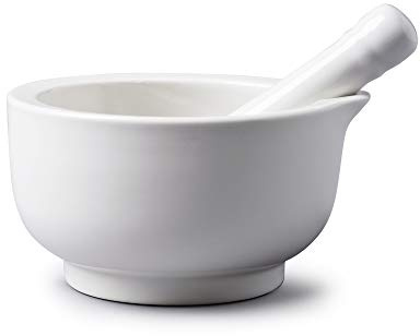 Large Mortar and Pestle Set – WM Bartleet & Sons 14cm Pestle and Mortar Grinder Perfect for Crushing and Grinding Herbs and Spices with Ease – Made from Hard Wearing Porcelain