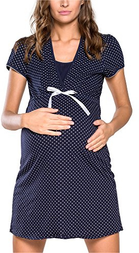 Italian Fashion Camicia da Notte Parto Ospedale | Vestaglia Donna Ospedale | Camicia da Notte Parto | Pigiama Premaman con Fiocco | Vestiti Premaman S-XXL