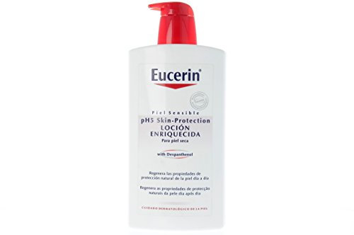Eucerin pH5 Loción Enriquecida (1000 ml), crema corporal con Dexpantenol y Glicerina, loción corporal para un cuidado intensivo, crema hidratante para el cuerpo, pieles muy secas y sensibles