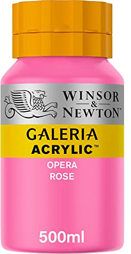 Winsor & Newton Series 1 500ml Bottle Galeria Acrylic Colour with Nozzle Cap - Opera Rose,WN2150448