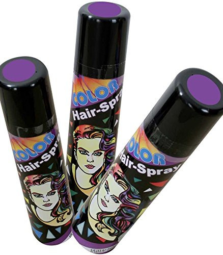 Pintura en aerosol para el pelo para carnaval y carnaval, diferentes colores, 100 ml, color lila)