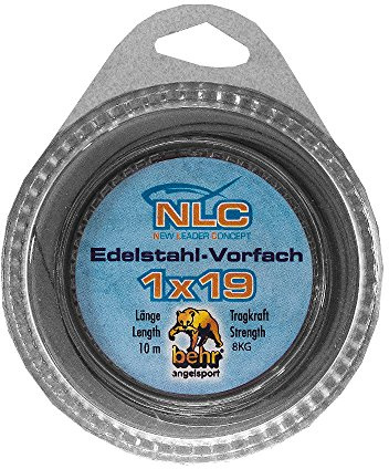 10 m stålledare rovfisk 1 x 19 med klämhylsor främre ängel set gädda gömmer (08 kg lastkraft)