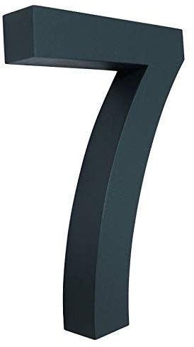 7 Hausnummer 3D anthrazit RAL7016 Edelstahl V2A rostfrei wetterfest Höhe 20cm inkl. Montagematerial erhältlich 0 1 2 3 4 5 6 7 8 9 a b c d