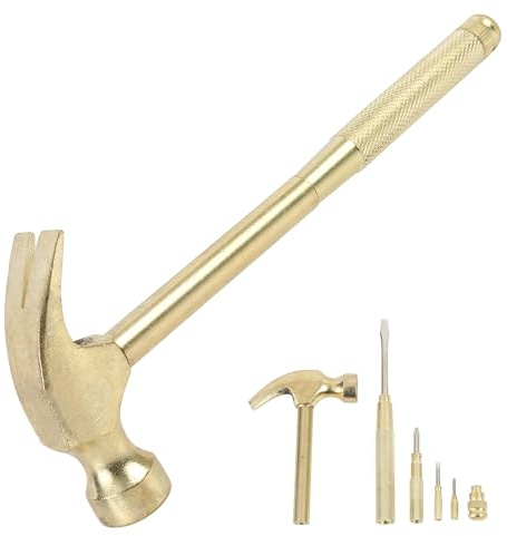 GreatNeck 19006 5-in-1 Hammer, Stocking Stuffers, Built in Multitool Screwdriver, Chrome Plated to Resist Rust, Tackle Basic Household Tasks, Gifts For Men, Gifts For Women