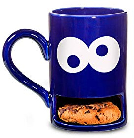 Donkey Products - Mug Monster Keks-Becher | Lustige blaue Tasse mit praktischem Keksfach für krümelnde Monster, Blau