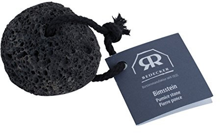 Redecker schwarzer Bimsstein Natur-Lavastein, mit Baumwollband