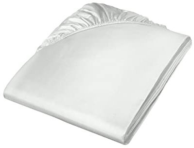 fleuresse Uni Mako-Satin Spannbettlaken, weiß, 160/200