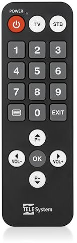 TELE System Telecomando Universale 2 in 1 SEMPLICE per Decoder e TV, con tasti grandi e ben visibili. Controllo comodo e preciso, facile da usare per tutti