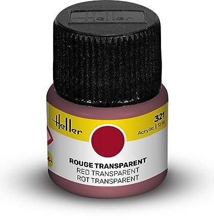 Heller - 9321 - peinture acrylique pour Maquette - Rouge Transparent