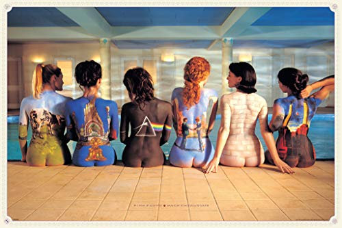 Pink Floyd, maxi poster con catalogo della discografia disegnato su schiene di ragazze, 61 cm x 91.5 cm