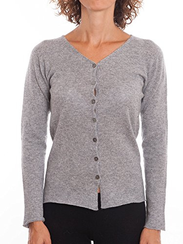 DALLE PIANE CASHMERE Cardigan Donna 100% Cashmere - Grigio, L