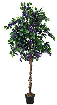 Bougainvillea dekorationsfrukt med lavendel färgglada blommor, höjd 150 cm med cementfot – konstgjord växt konstträd konstträd gummi plastväxter krukväxt dekusplantor textilväxter växter växter plastväxter plastväxt växt växt växt träd konstgjorda blommor deko blommor
