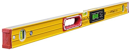 STABILA Elektronische Wasserwaage TECH 196, 100 cm, 2 Digital-Displays, Messbereich: 0° – 360° (4 x 90°), Anzeige-Modi: °,%, mm/m, in/ft, Schutzklasse IP 65, Wasserwaagen-Tasche, Gelb