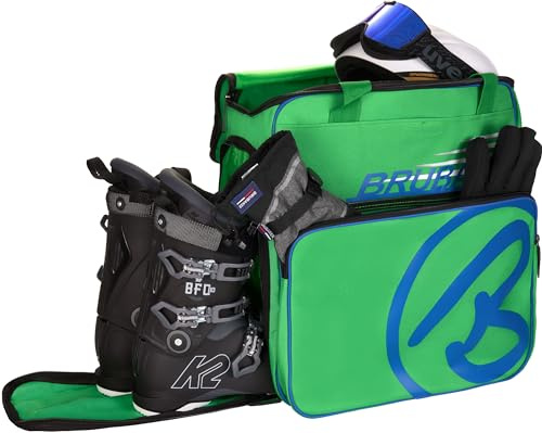 BRUBAKER 'Super Champion 2.0' Bolso para Deporte - Mochila Porta Botas De Esquí - Verde/Azul