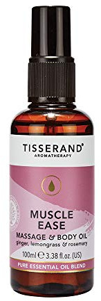 Tisserand - Muscle Ease - Massage and Body Oil - Ginger, Lemongrass and Rosemary - 100% Natural Pure Essential Oils - 100ml
