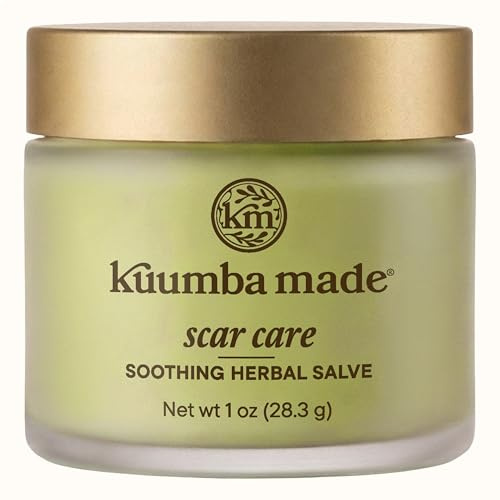 Kuumba Made Scar Care Herbal Salve, Restorative Plant-Based Balm with Comfrey & Calendula, 1 Oz
