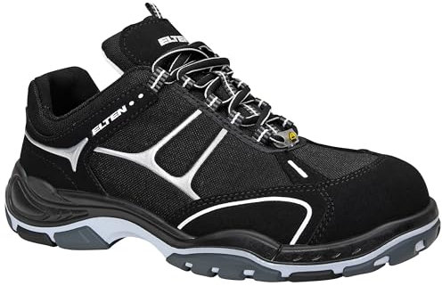 ELTEN Sicherheitsschuhe Motion Low ESD S2, Damen und Herren, Textil, Kunststoffkappe (Leichter als Stahlkappe), leicht, sportlich 43, Schwarz