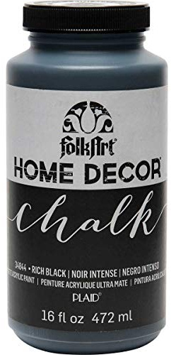 FolkArt Home Decor Chalk Furniture & Acrylic Craft Paint in Assorted Colors, 16 ounce, Rich Black