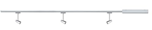 Paulmann 95459 Juego URail Barelli máx. 3x10 W GU10 cromo mate/cromo 230 V 1 m, sistema de raíles, luminaria de raíles, iluminación de techo, iluminación de sistema 95459