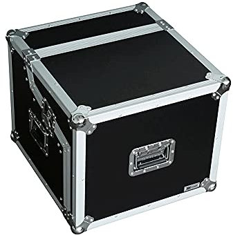 Power Dynamics Flight Case Equipment Rack with Aluminium Rails & Removable Lid for Mobile DJ, Disco, Mixer, CD Players - 2U 6U 4U Storage - 575x540x474mm