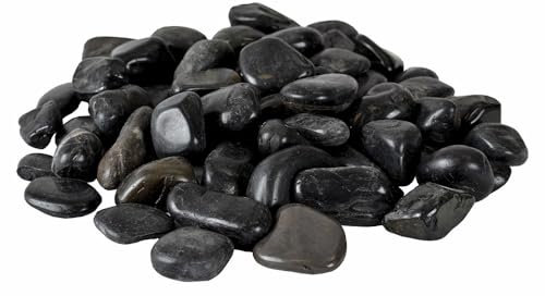 Zierkies schwarz poliert 3-5cm 10KG Sack für den Gartenbereich Deko Kies 10 kg Naturstein Garten Gartengestaltung Teich