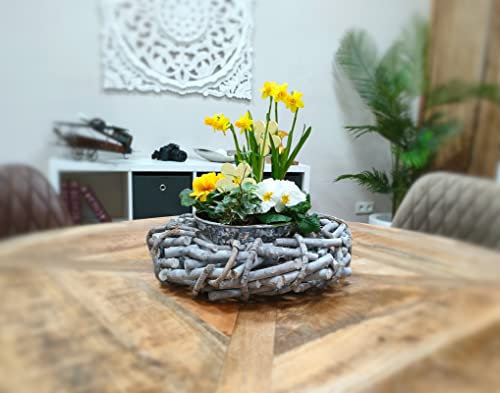 DECOLINE Holz Kranz Ø 40cm x 10cm grau